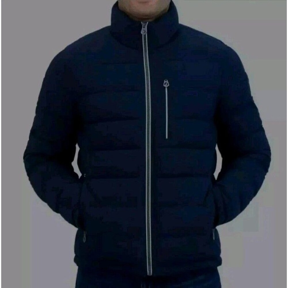 Nautica Men's Quilted Stretch Puffer Jacket Blue Small